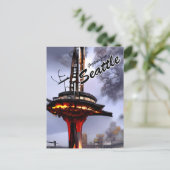 Funny Sarcastic Seattle Greetings Post Apocalyptic Postkarte (Stehend Vorderseite)