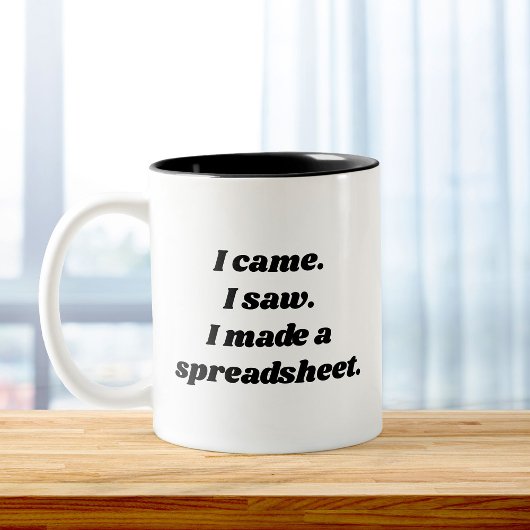 Funny Sarcastic Spreadsheet Niedlich Office Zweifarbige Tasse