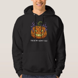 Funny Sarcastic 'This is My Happy Face' Pumpkin Hoodie
