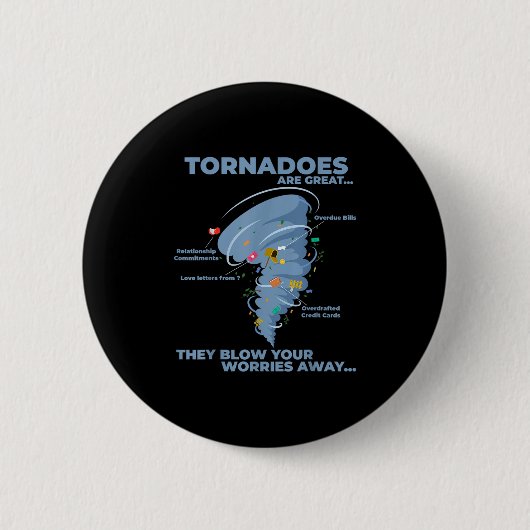 Funny Sarcastic Tornado Infografik Grafik Button (Vorderseite)