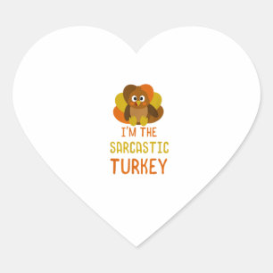 Funny Sarcastic Türkei Familie Matching Thanksgivi Herz-Aufkleber