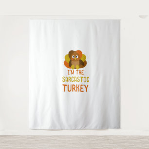 Funny Sarcastic Türkei Familie Matching Thanksgivi Wandteppich