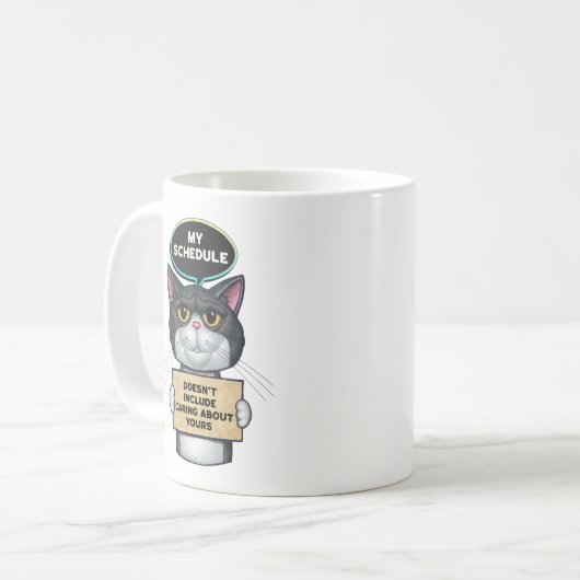 Funny Sarcastic Tuxedo Cat Kaffeetasse (Vorderseite Links)