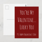Funny Sarcastic Valentine’s – Custom Text Postkarte (Vorne/Hinten)