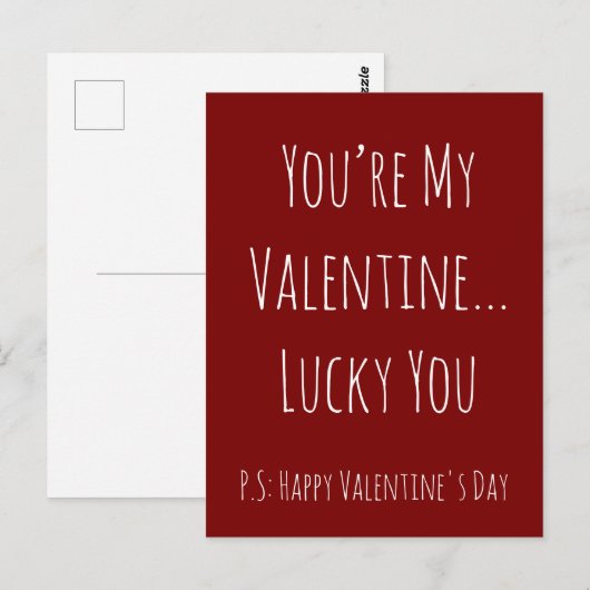 Funny Sarcastic Valentine’s – Custom Text Postkarte (Vorne/Hinten)