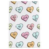 Funny Sarcastic Valentine's Candy Heart Pattern Mittlere Geschenktüte (Vorderseite)