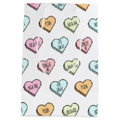 Funny Sarcastic Valentine's Candy Heart Pattern Mittlere Geschenktüte (Rückseite)