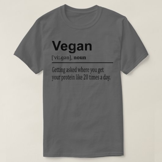Funny Sarcastic Vegan Definition  T-Shirt (Design vorne)