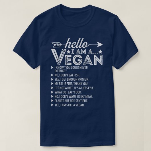 Funny Sarcastic Vegetarian Hallo ich bin ein Vegan T-Shirt (Design vorne)