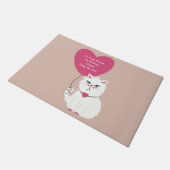 Funny Sarcastic White Cat Custom weg Fußmatte (Schrägansicht)