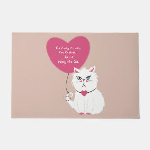 Funny Sarcastic White Cat Custom weg Fußmatte