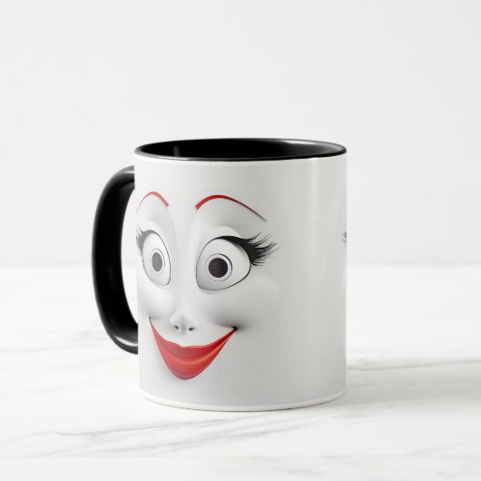 Funny Sarcastic Woman Face Wrap Tasse (Vorderseite Links)