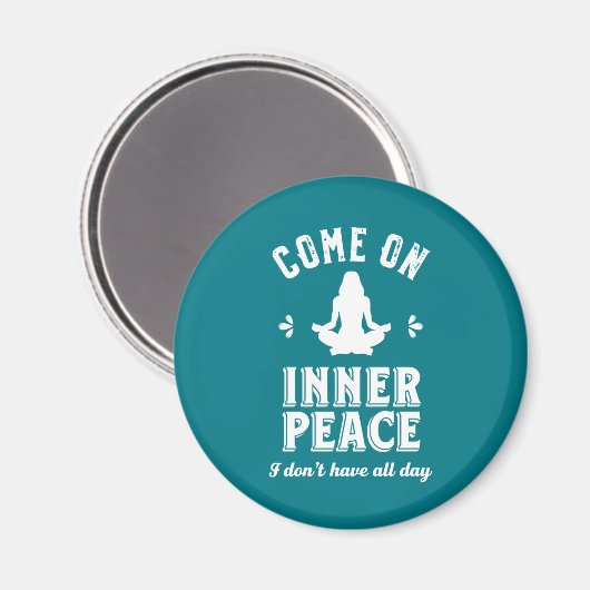 Funny Sarcastic Yoga Meditation Inner Peace Zen Magnet (Vorderseite/Rückseite)