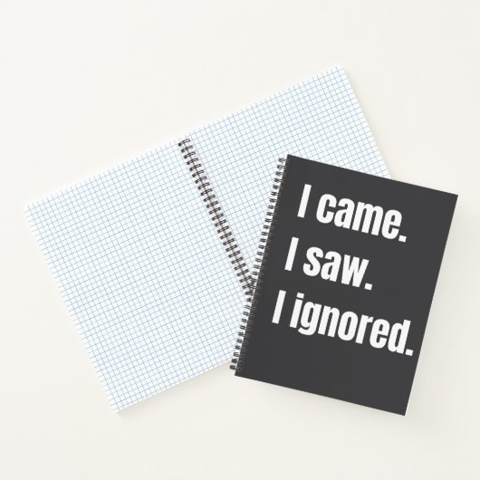 Funny Sarcastic Zitat, kam ich sah ich Ignored Mem Notizblock (Innenseite)