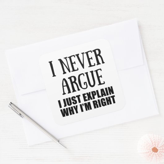 Funny sarcastic Zitate Erwachsenen Humor Sarkasmus Quadratischer Aufkleber (Umschlag)