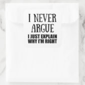 Funny sarcastic Zitate Erwachsenen Humor Sarkasmus Quadratischer Aufkleber (Tasche)