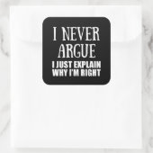 Funny sarcastic Zitate Erwachsenen Humor Sarkasmus Quadratischer Aufkleber (Tasche)