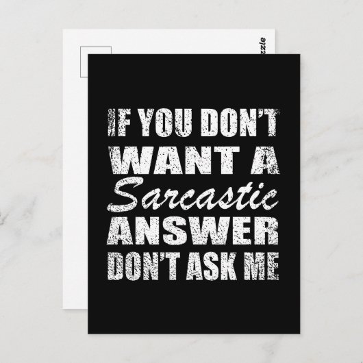 Funny sarcastic Zitate Spaß sarcasm introvertierte Postkarte (Vorne/Hinten)