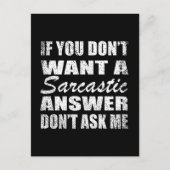Funny sarcastic Zitate Spaß sarcasm introvertierte Postkarte (Vorderseite)