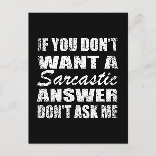 Funny sarcastic Zitate Spaß sarcasm introvertierte Postkarte (Vorderseite)