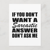 Funny sarcastic Zitate Spaß sarcasm introvertierte Postkarte (Vorderseite)