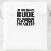 Funny sarcastic Zitate Spaß sarcasm introvertierte Quadratischer Aufkleber (Tasche)