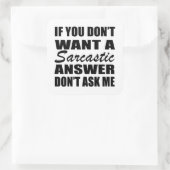 Funny sarcastic Zitate Spaß sarcasm introvertierte Quadratischer Aufkleber (Tasche)