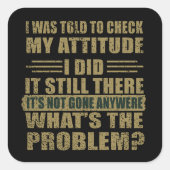 Funny sarcastic Zitate Spaß sarcasm introvertierte Quadratischer Aufkleber (Vorderseite)