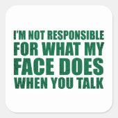 Funny sarcastic Zitate Spaß sarcasm introvertierte Quadratischer Aufkleber (Vorderseite)