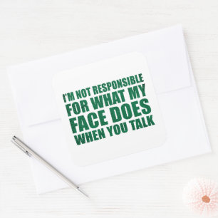 Funny sarcastic Zitate Spaß sarcasm introvertierte Quadratischer Aufkleber