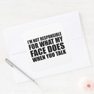 Funny sarcastic Zitate Spaß sarcasm introvertierte Quadratischer Aufkleber
