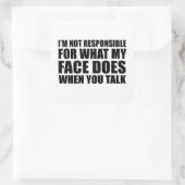 Funny sarcastic Zitate Spaß sarcasm introvertierte Quadratischer Aufkleber (Tasche)