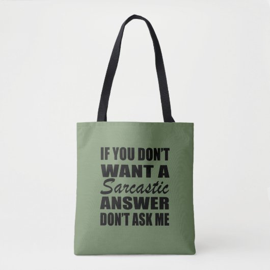 Funny sarcastic Zitate Spaß sarcasm introvertierte Tasche (Vorderseite)