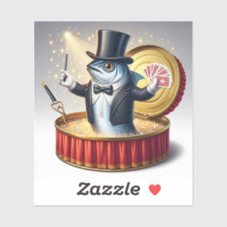  Funny Sardine Magician Trickster Illusion Fish Aufkleber