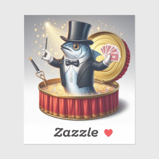 Funny Sardine Magician Trickster Illusion Fish Aufkleber (Blatt)