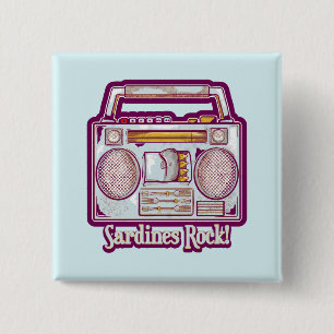 Funny sardines tin stereo button