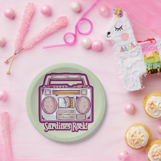 Funny sardines tin stereo pappteller (Party)