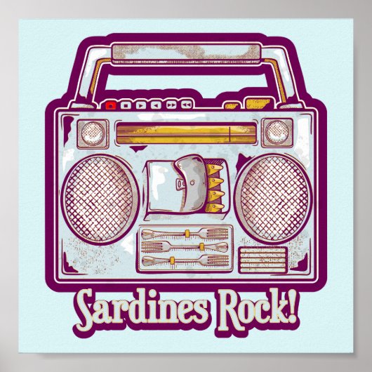 Funny sardines tin stereo poster (Vorne)
