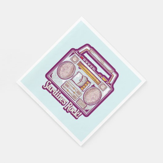 Funny sardines tin stereo serviette (Ecke)