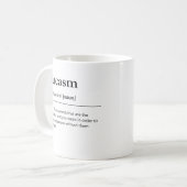Funny Sarkasm Definition humorvolles Wörterbuch Kaffeetasse (Vorderseite Links)