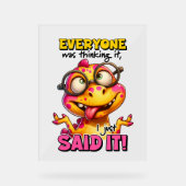 Funny Sarkasmus Wort Art Acrylschild (Vorderseite)