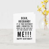 Funny sarkastic Geburtstagwünsche für Ehemann Karte (Gelbe Blume)