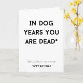 Funny sarkastisch in Hundejahren bist du tot Karte (Gelbe Blume)