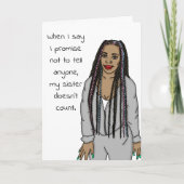 Funny, sarkastisch, ruf mich an, Schwester Spaß Karte (Vorderseite)