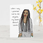 Funny, sarkastisch, ruf mich an, Schwester Spaß Karte (Gelbe Blume)