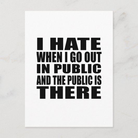 Funny sarkastischer Slogan Erwachsenenhumor introv Postkarte (Vorderseite)