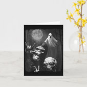 Funny Sasquatch &amp; Alien Rock On Hand Sign Ghos Karte (Gelbe Blume)