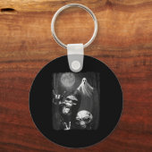 Funny Sasquatch & Alien Rock On Hand Sign Ghos Schlüsselanhänger (Vorderseite)