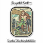 funny Sasquatch Bigfoot Custom-Cut Vinyl Sticker (Vorderseite)