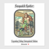 funny Sasquatch Bigfoot Custom-Cut Vinyl Sticker (Blatt)